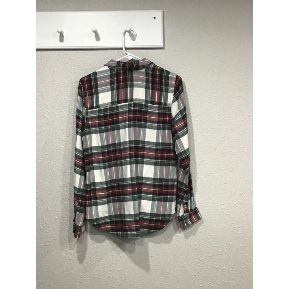American Eagle Ahh-Mazingly Soft Red Green Plaid Flannel Shirt Women's M Cozy - Picture 7 of 7